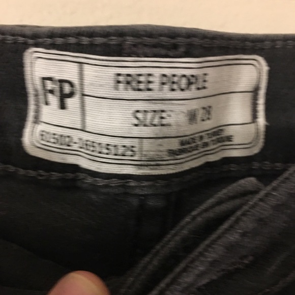 Free People | Black Straight Crop Jeans Fray Hem - Picture 4 of 8